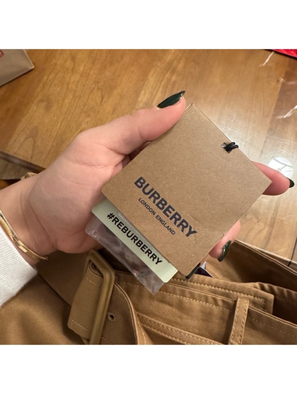 Burberry Camel A-Line Trench Skirt with Belt - Picture 13 of 15